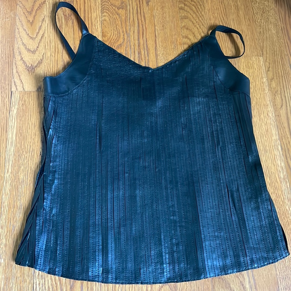 Ecru Leather Tank Top